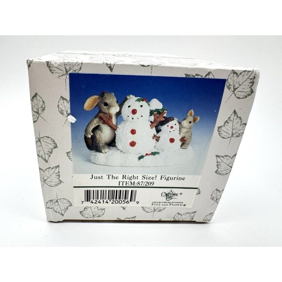 Charming Tails Just The Right Size Figurine Fitz & Floyd Original Box bunny - Picture 7 of 7